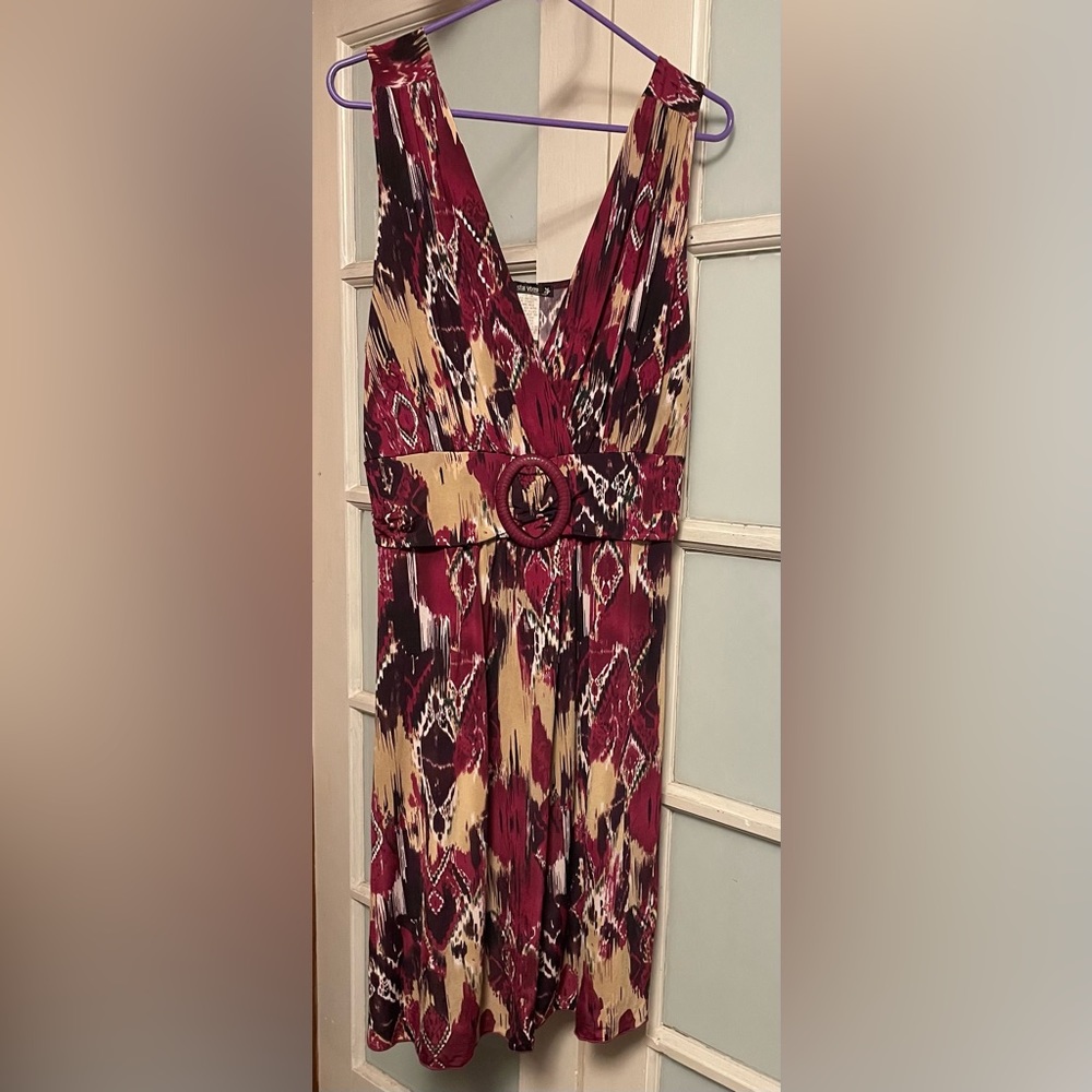 Star Vixen Abstract Print Empire waist Dress